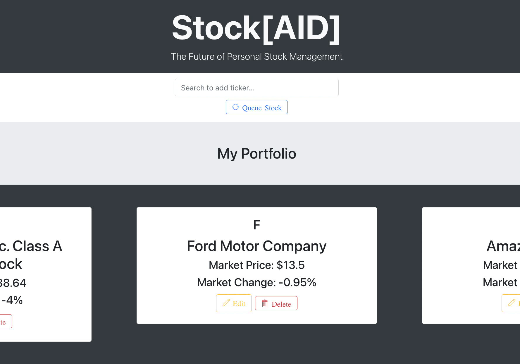 StockAid screenshot